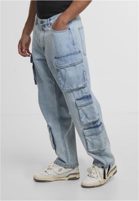 Multi Pocket Denim Cargo Byxor