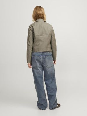 Women's Full Zip Faux Leather Biker Jacket