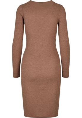 Ribbad klänning för dam – mörk khaki