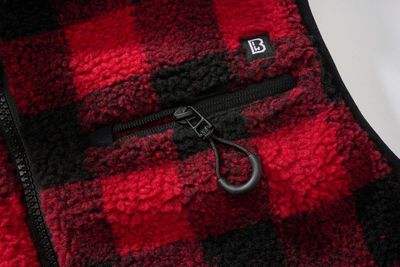Lumberjack vest in teddy fleece - red/black