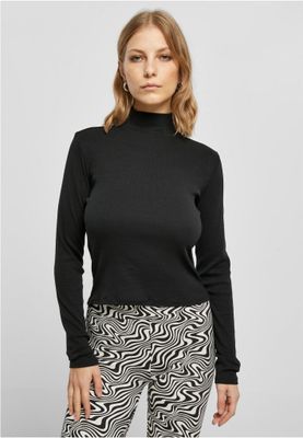 Women's long-sleeved polo shirt with open back
