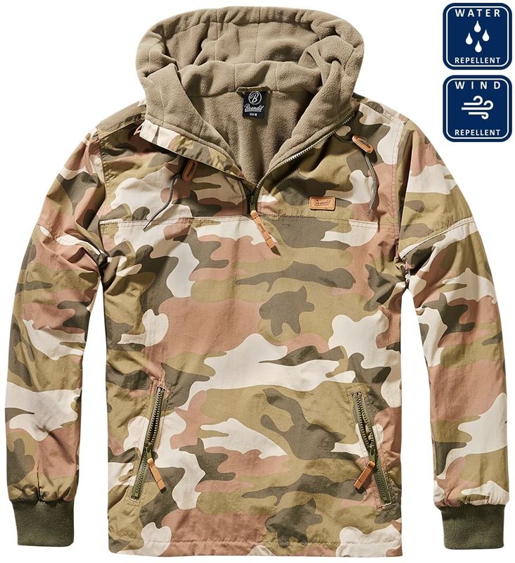 Varmforet vindjakke camouflage