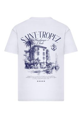 T-shirt i bomullsjersey med hotel Saint – vit