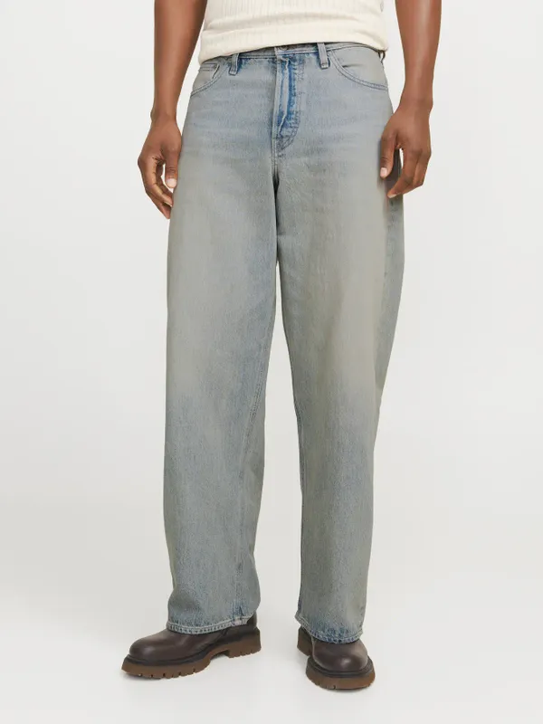 Ljusa stentvättade wide fit jeans herr  - DAVE