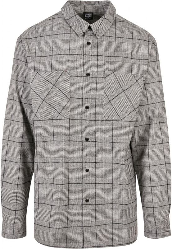 Long Oversized Checked Greyish Shirt