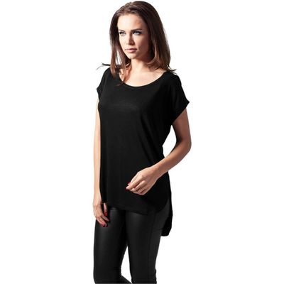 Ladies Long Back Shaped Slub Tee
