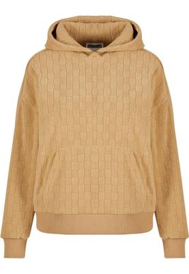 Ladies Jacquard Velvet Oversized Hoodie
