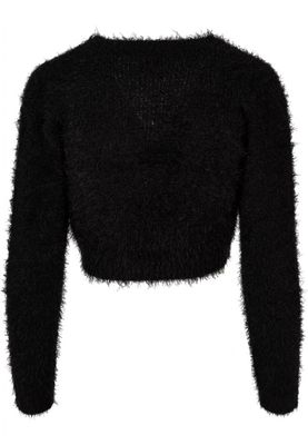 Ladies Tied Cropped Feather Cardigan