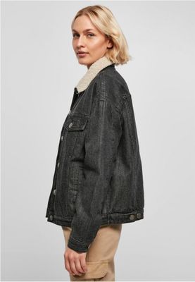 Ladies Oversized Sherpa Denim Jacket