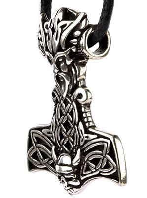 Mønstret mjølnir halskæde