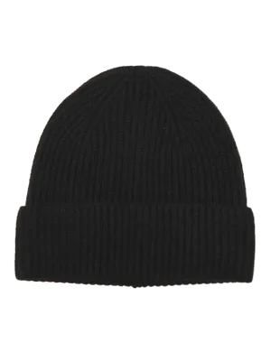 Premium Beanie Herr – Svart Stickad Mössa i Ull och Kashmir