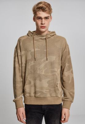 Camo-hættetrøje med høj hals