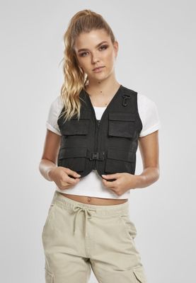 Black short vest lady