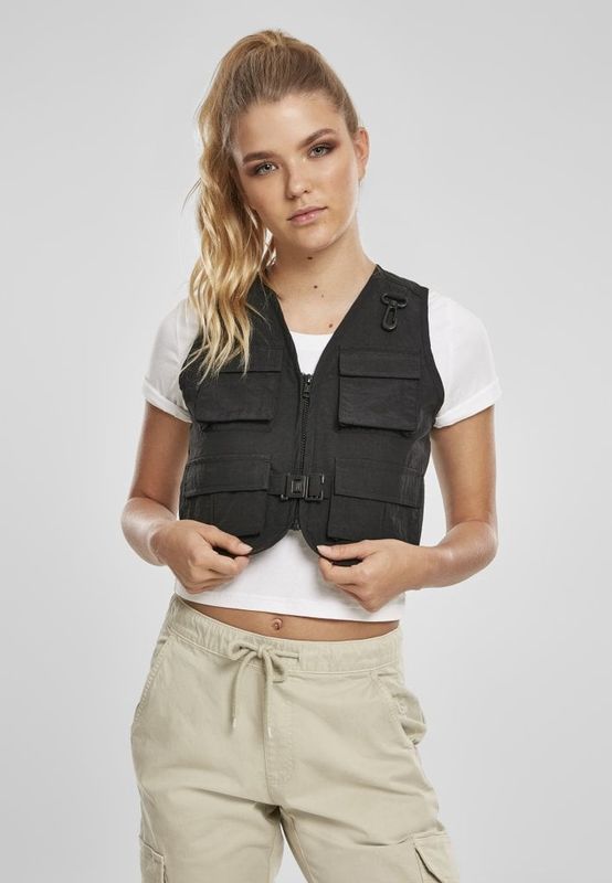 Sort kort vest dame