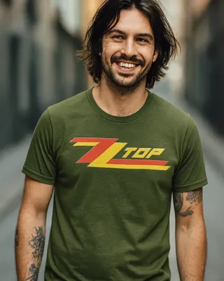 ZZ Top Misprint Logotype T-shirt i olive