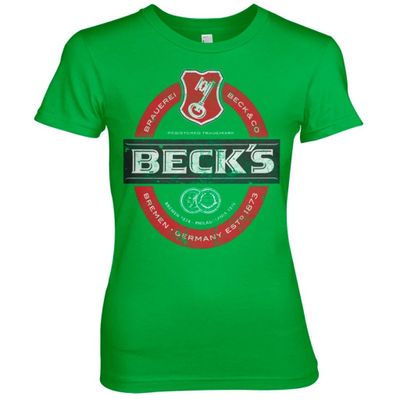Beck's Beer Washed Label Logo Pige T-shirt