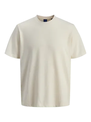 Loose fit T-shirt i vit single jersey