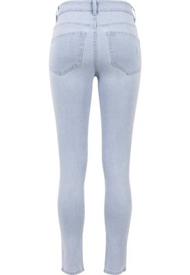Ljusblå jeans med slitningar