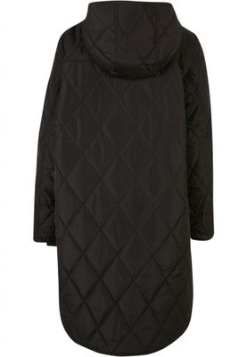Ladies Oversized Diamond Quilted Hooded Coat
