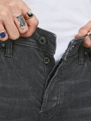 Mørkegrå straight slim fit jeans til mænd Tim