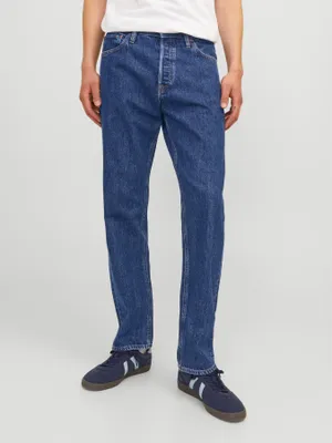 Mörkblå relaxed fit jeans herr - CHRIS