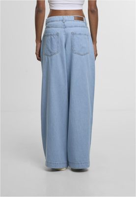 Ladies Wide Leg Lätta Denim Byxor i Bomull