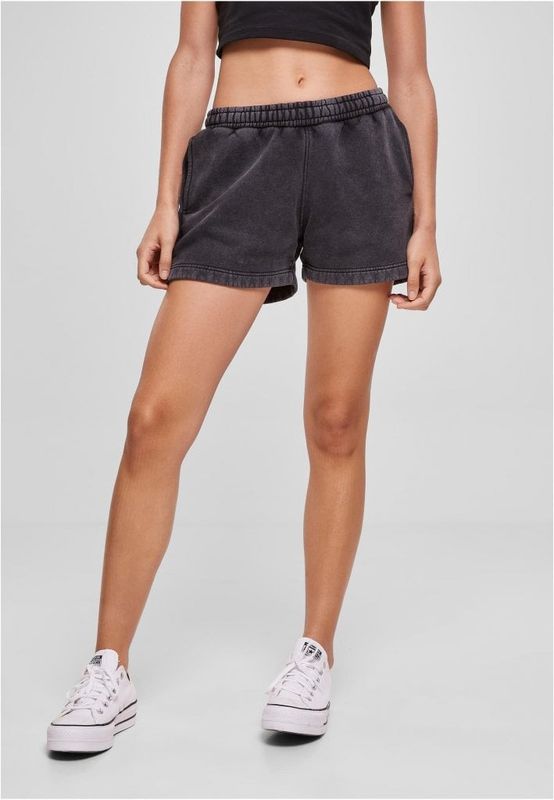 Stone-washed women's soft shorts