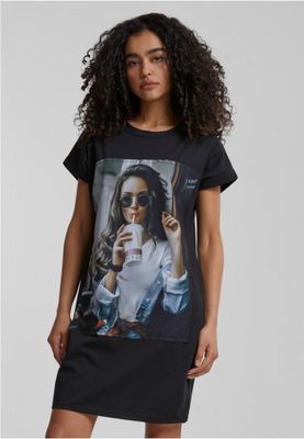 T-shirtkjole med stort print foran