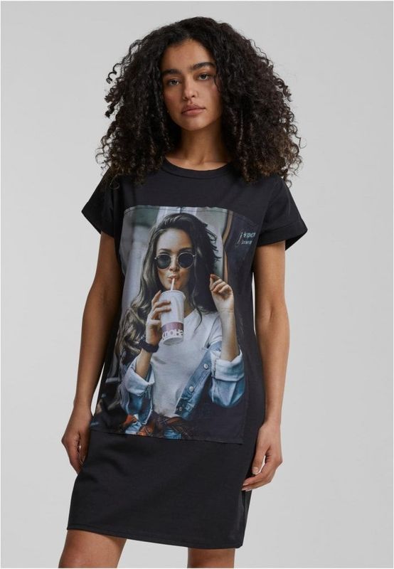 T-shirt dress with large print on the front