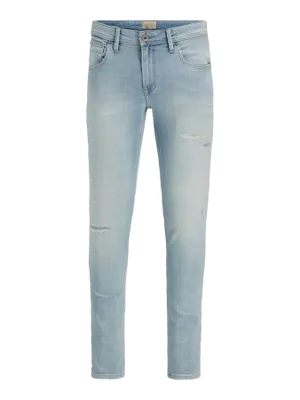 Ljusblå slitna jeans slim fit - GLENN