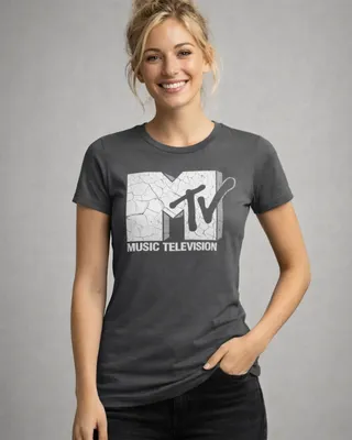MTV Cracked Logo Girly Tee