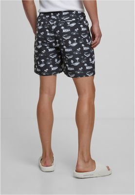 Pattern Swim Shorts Black/White