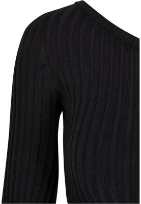 Topp för dam med ensidigt axelbar regular – svart