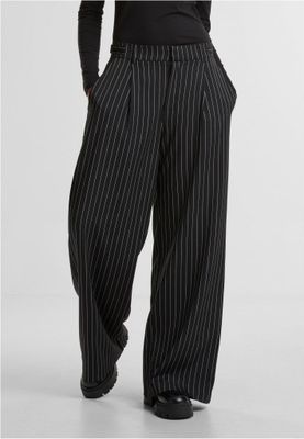 Ladies Pinstripe Wide Leg Trousers