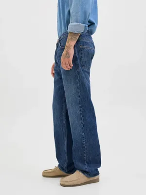 Mörkblå jeans i loose fit - EDDIE
