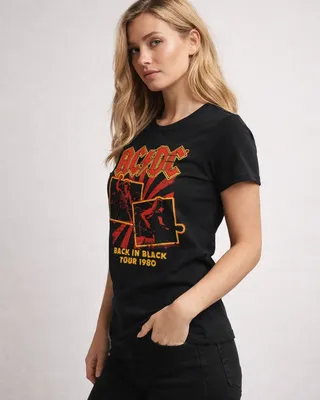 AC/DC - Back In Black Tour 1980 Girly Tee