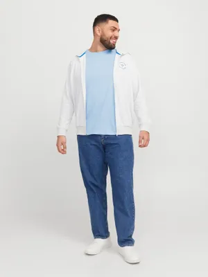 Ljusblå plus size T-shirt herr med broderi – Jack & Jones