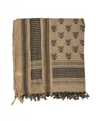 Shemagh coyote/black skulls
