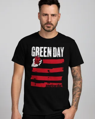 Green Day American Idiot Stripes T-shirt i svart