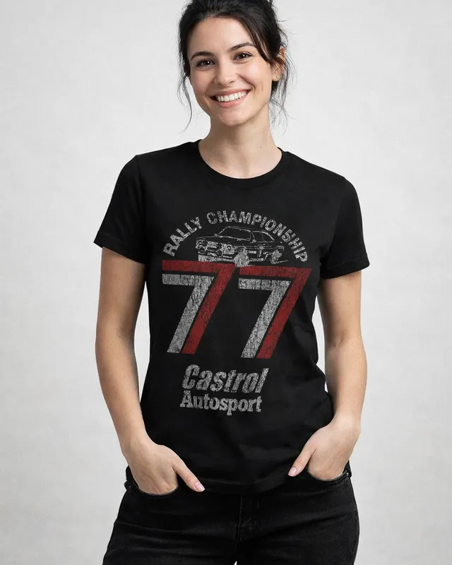 Castrol 77 T-shirt dam i svart