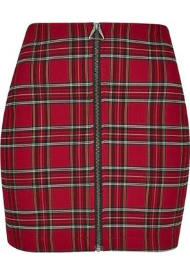 Red checkered short skirt
