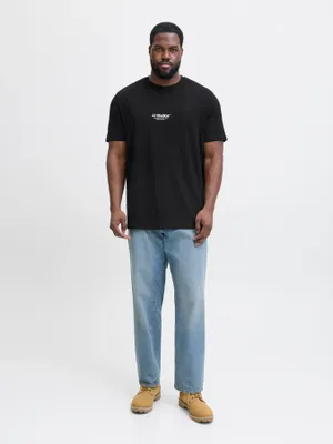 Svart T-shirt med liten logga – Jack & Jones Plus Size