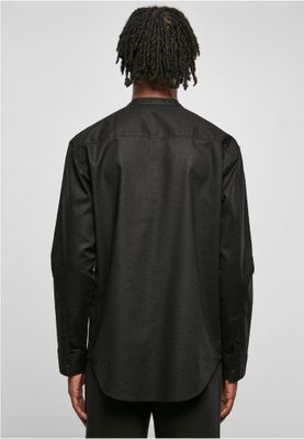 Cotton Linen Stand Up Collar Shir