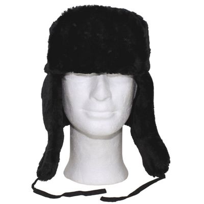 Black fur hat ushanka
