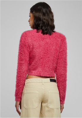 Ladies Tied Cropped Feather Cardigan