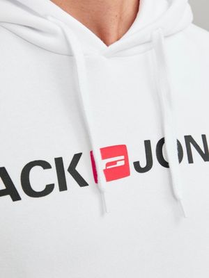 JJ white logo hoodie men