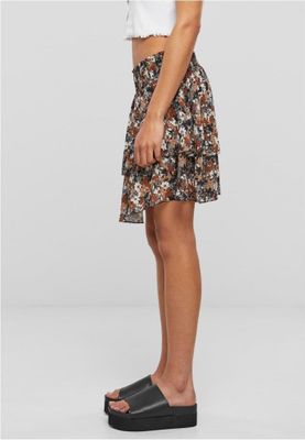 Mini skirt in 2 layers with floral print