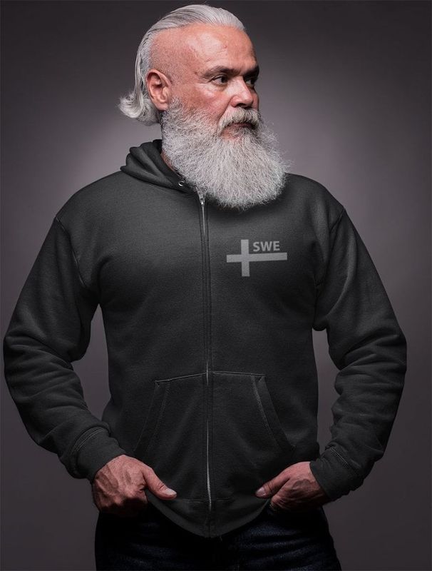 SWE gray flag zip hoodie