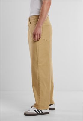 Tapered Twill Baggy Pants för män av bomullsblandning