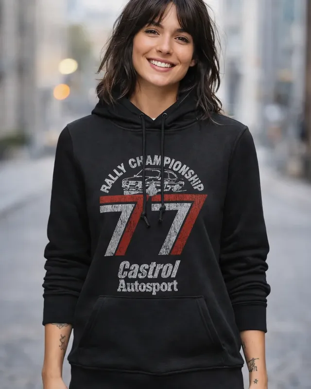 Castrol 77 Girly Huvtröja dam i svart